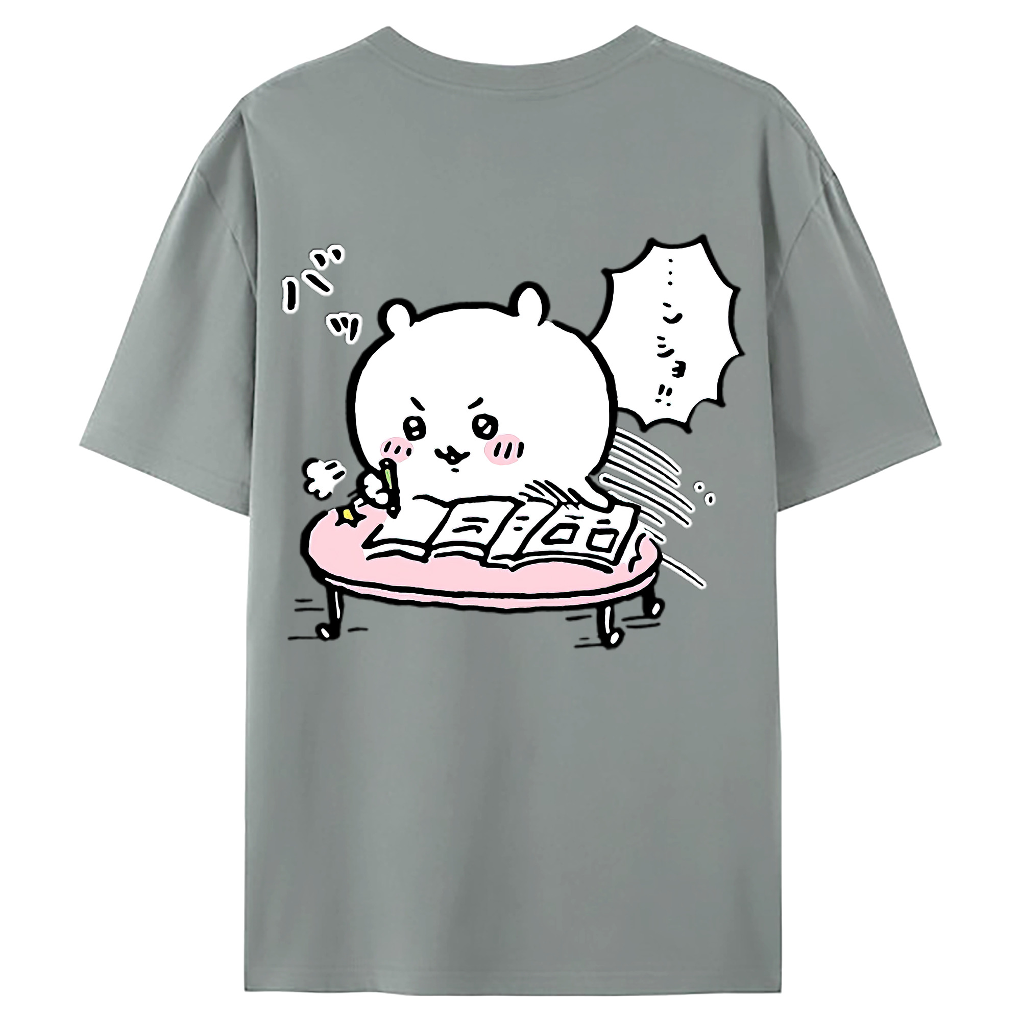 （画像用） ちいかわ ちいかわ Chii-kawa chiikawa 綿100％ メンズ半袖Tシャツ（バックプリント） 通気性